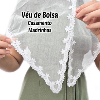Véu Ccb De Bolsa Casamento Madrinhas Redondo De Bico (modelo Josi) em Oferta na Shopee