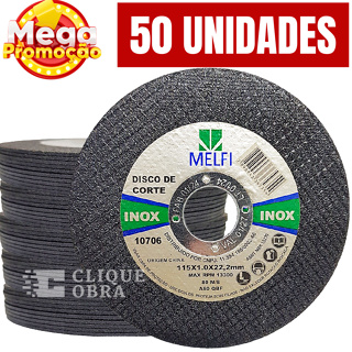 Disco De Corte Inox 4.1/2 Melfi 50 Unidades em Oferta na Shopee