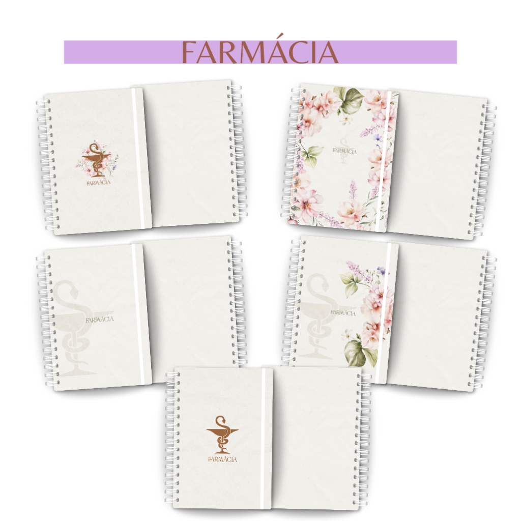 Caderno Personalizado Profissão Farmácia A5 | Nome na Capa, 100/200 Páginas, Presente Criativo e Exclusivo