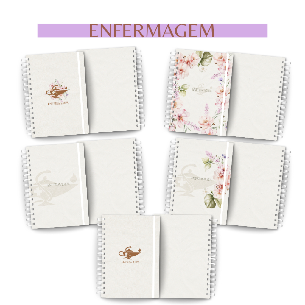 Caderno Personalizado Profissão Enfermagem A5 | Nome na Capa, 100/200 Páginas, Presente Criativo e Exclusivo