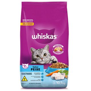 Ração Whiskas gatos castrados peixe 10kg para gatos exigentes em Oferta na Shopee