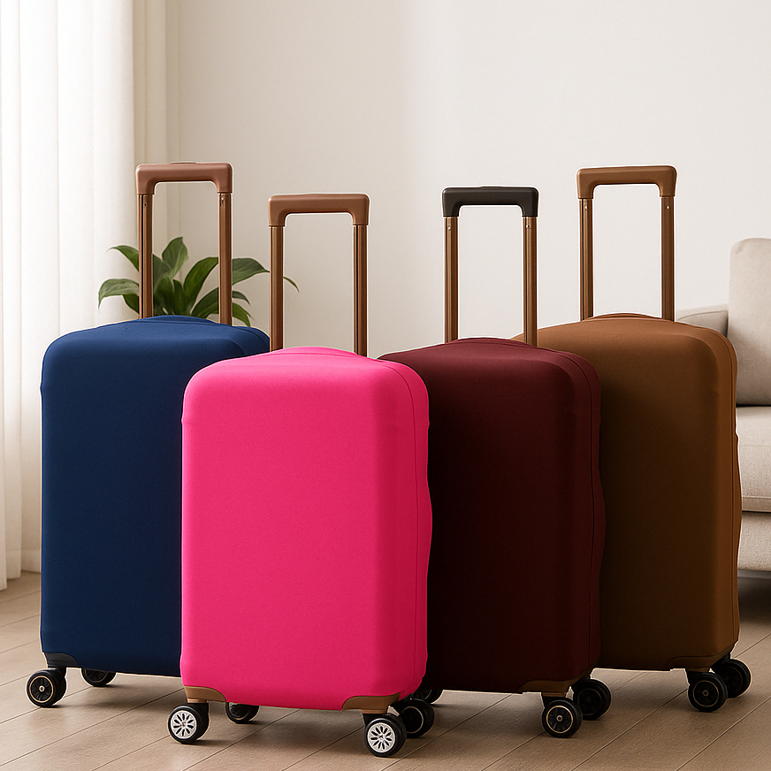 Imagem CAPA PROTETORA para Mala de Viagem | Elástica, Antipoeira e Antirriscos | Várias Cores e Tamanhos | Fácil de Colocar