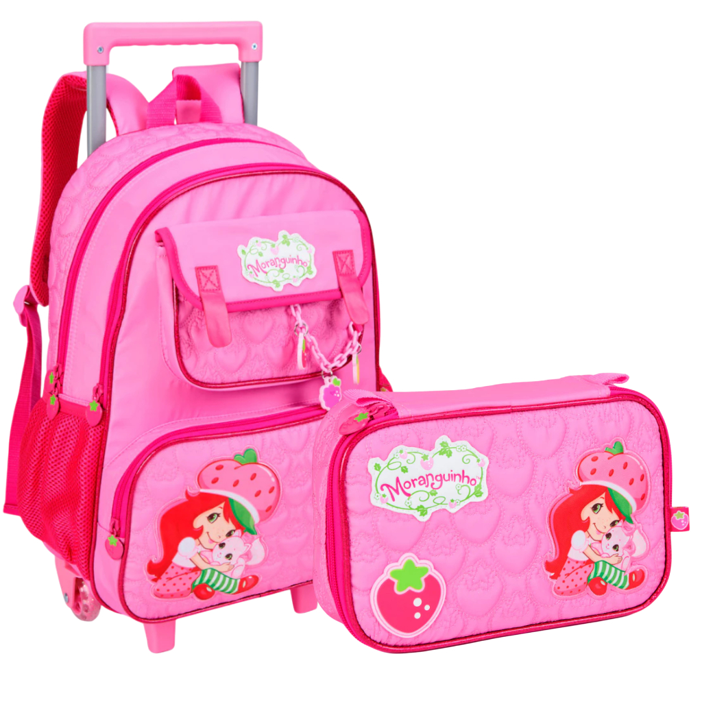 Kit Mochila Infantil Moranguinho Com Estojo Original Escolar Menina Clio em Oferta na Shopee