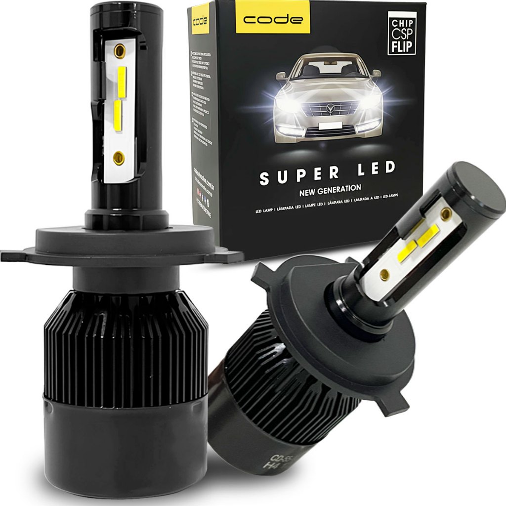 Kit Super Led Code H4 4300k 6000K 8000K 7800 Lumens 12V 37W em Oferta na Shopee