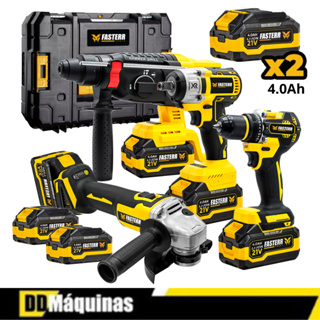 Kit De Ferramentas Versátil Profissional 4 Em 1 Com 2 Baterias 21V Brushless FST001K - Fasterr em Oferta na Shopee