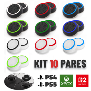 10 Pares 20 Unidades De Grip Borracha de Silicone Para Analógicos de Controles de PS5, PS4, Xbox Series, One e 360 em Oferta na Shopee