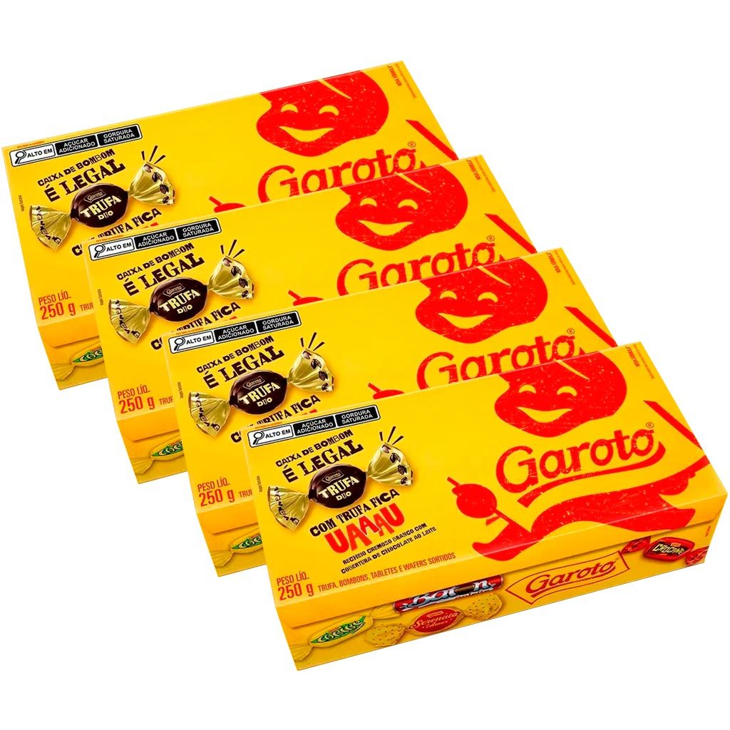 Kit 4 Caixas Bombons Sortidos Garotices 250g - Garoto