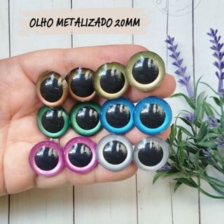 Olho metalizado 20mm (5 pares) para Amigurumi/Crochê em Oferta na Shopee