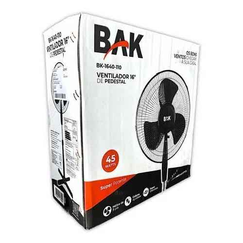 Ventilador de Coluna Marca BAK Ajustável 3 Pás 45w Silencioso