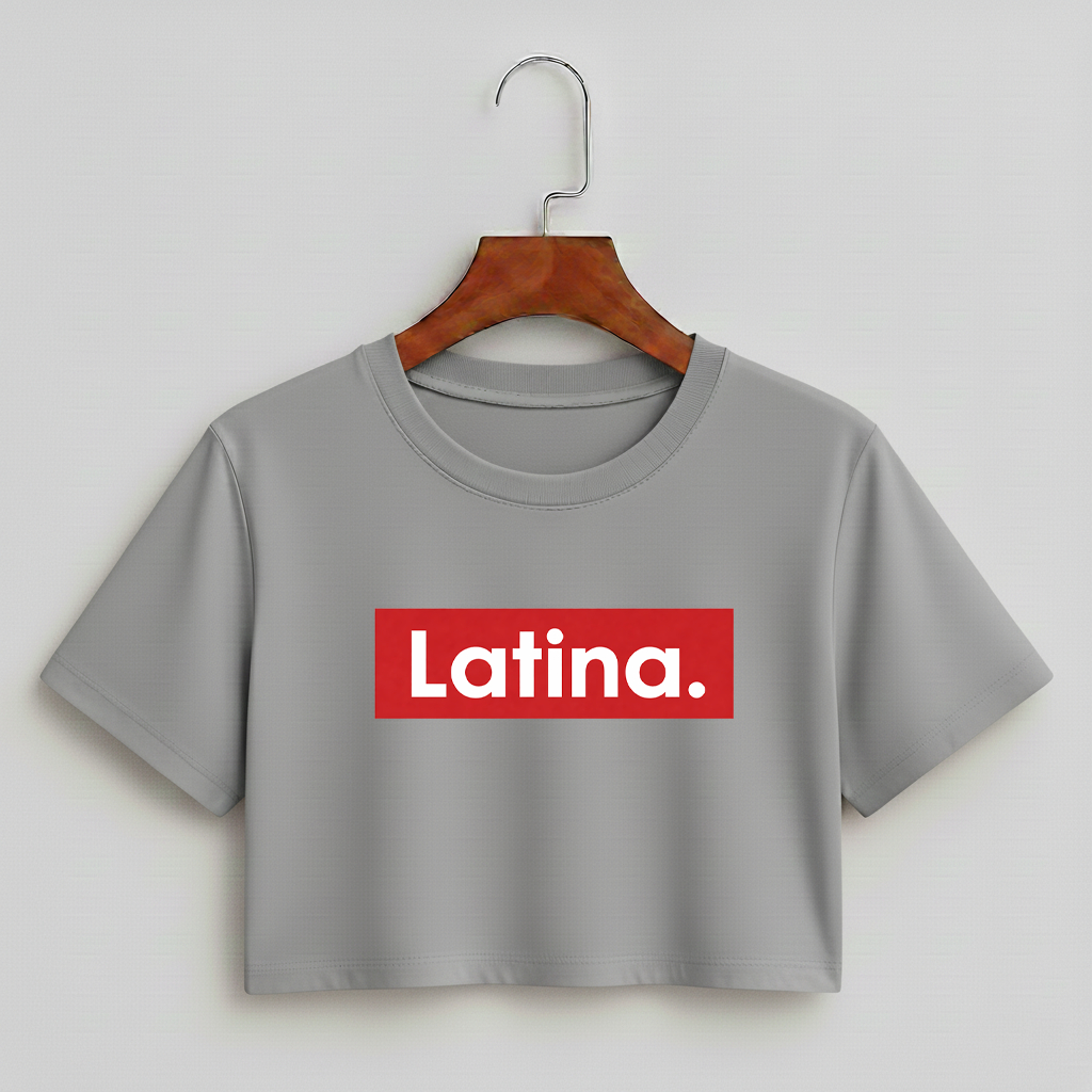 Cropped Feminina Oversized Latina Blusa Verão Moda Tropical 100% Algodão Tendência