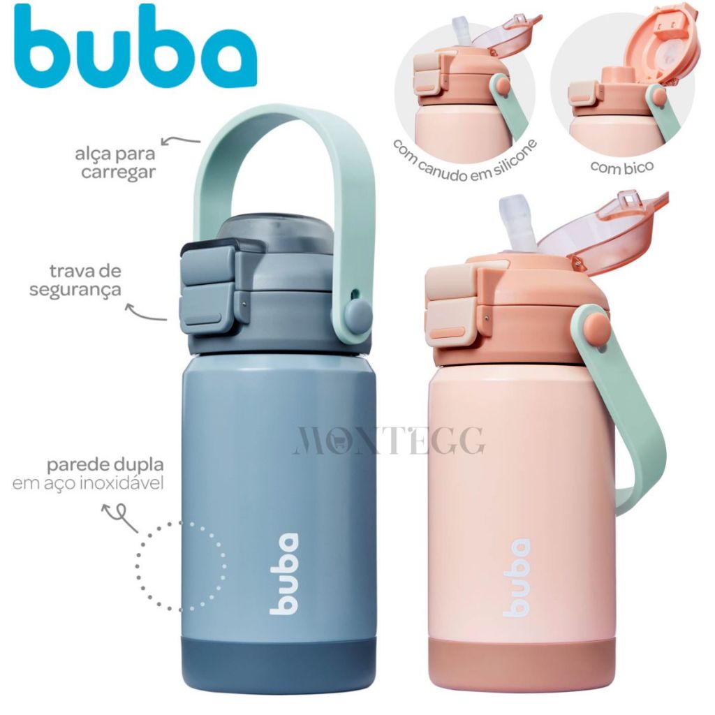 Garrafa Termica I Antil Buba 2 em 1 360ml Canudo Bico Garrafinha Termica I Antil Escolar Buba — R$ 132,17 em Shopee