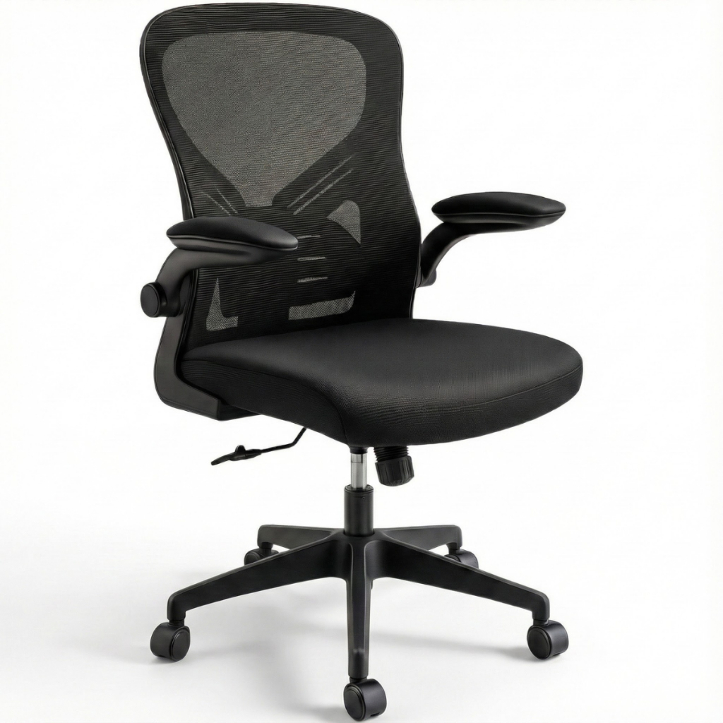 Cadeira De Escritório Ergonômica Espuma Injetada Regulagem De Altura E Lombar Tecido Em Mesh Marca Brin7 Modelo B7-007