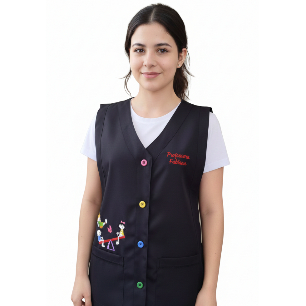 Jaleco Fem/ Professora / bordado Park/ personalizado nome em Oferta na Shopee