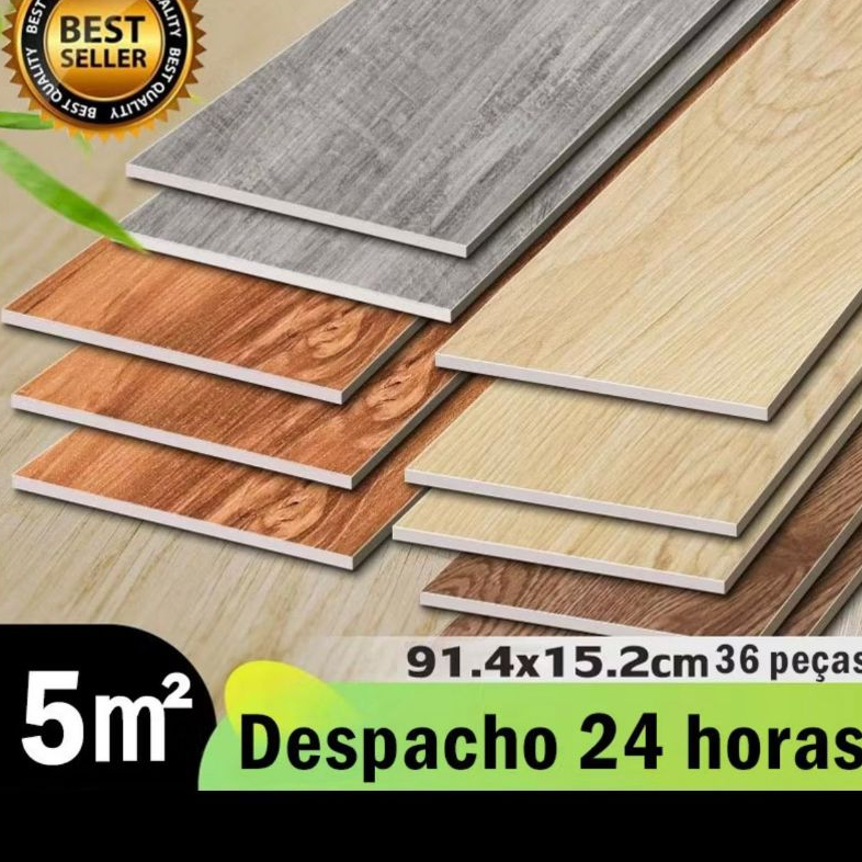 36 PCS Piso Vinílico 5㎡Autocolante Adesivo Madeira Régua Lavável-Várias cores para escolher vinílico 2,0mm