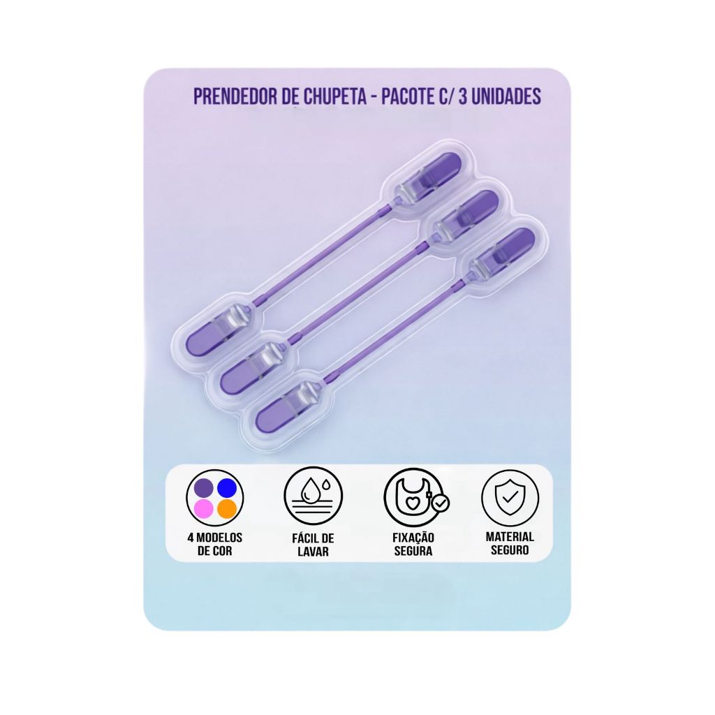 Kit 2 Prendedor De Chupeta De Mola Bebê Masculino Feminino em Oferta na Shopee