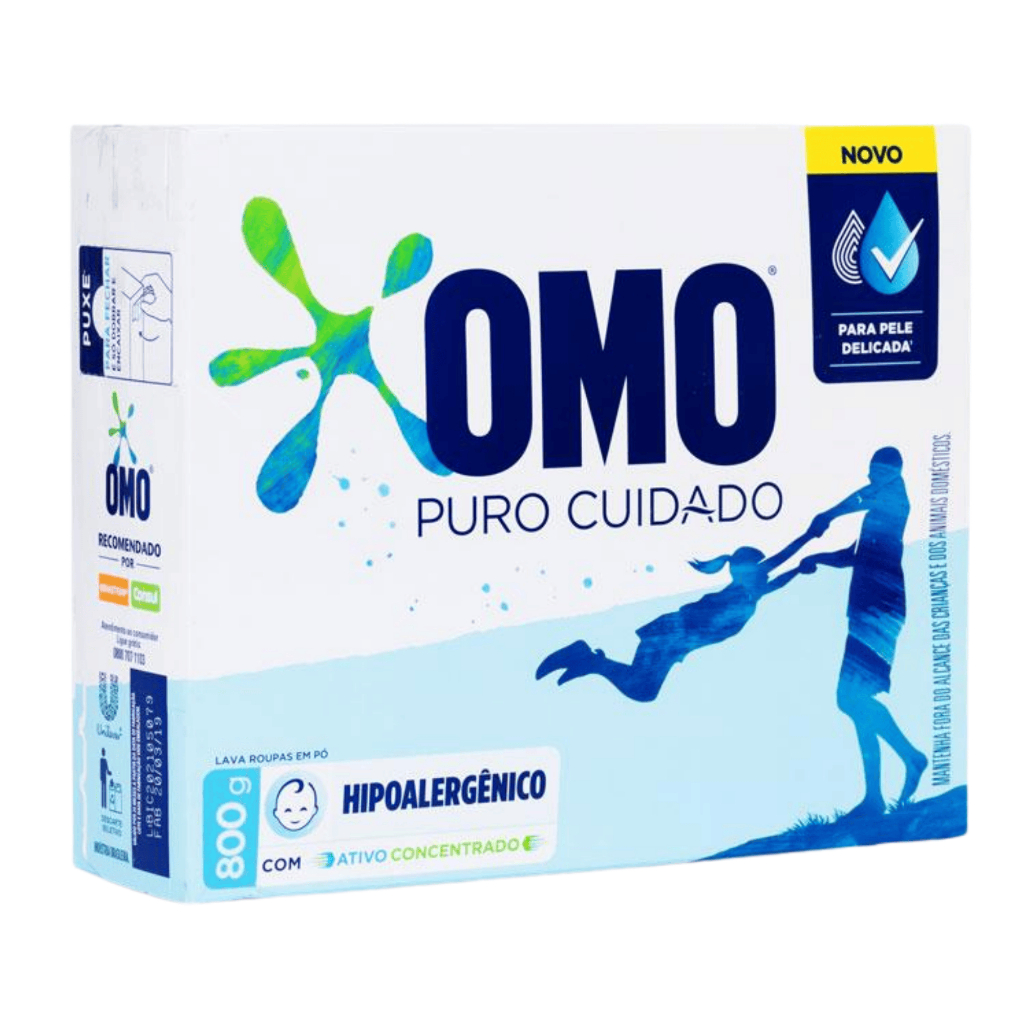 Sabão em Pó Omo Puro Cuidado 800g - Hipoalergênico e Extra Suave para Peles Delicadas Sabão em Pó Omo Puro Cuidado 800g - Hipoalergênico e Extra Suave para Peles Delicadas