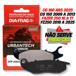 Pastilha de Freio Dianteira Cg 160 Titan Abs 2025 / Fz25 250 Abs Fazer 250 Diafrag (orgânica)