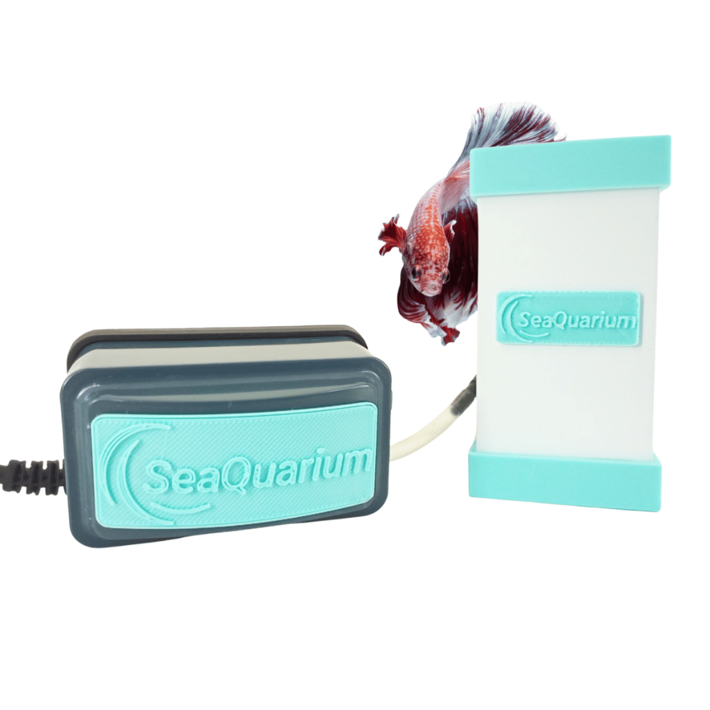 Filtro de Aquario Pequeno p/ Peixe Betta e Mini Camarão - Sistema Trifásico Filtragem c/ Compressor