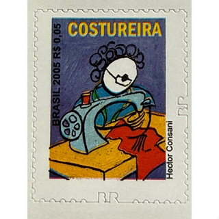 Cartela com 30 selos Costureira de 5 centavos em Oferta na Shopee