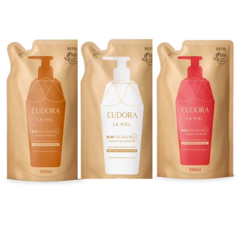 Refil Hidratante Desodorante Corporal La Piel Âmbar Dourado 350ml em Oferta na Shopee