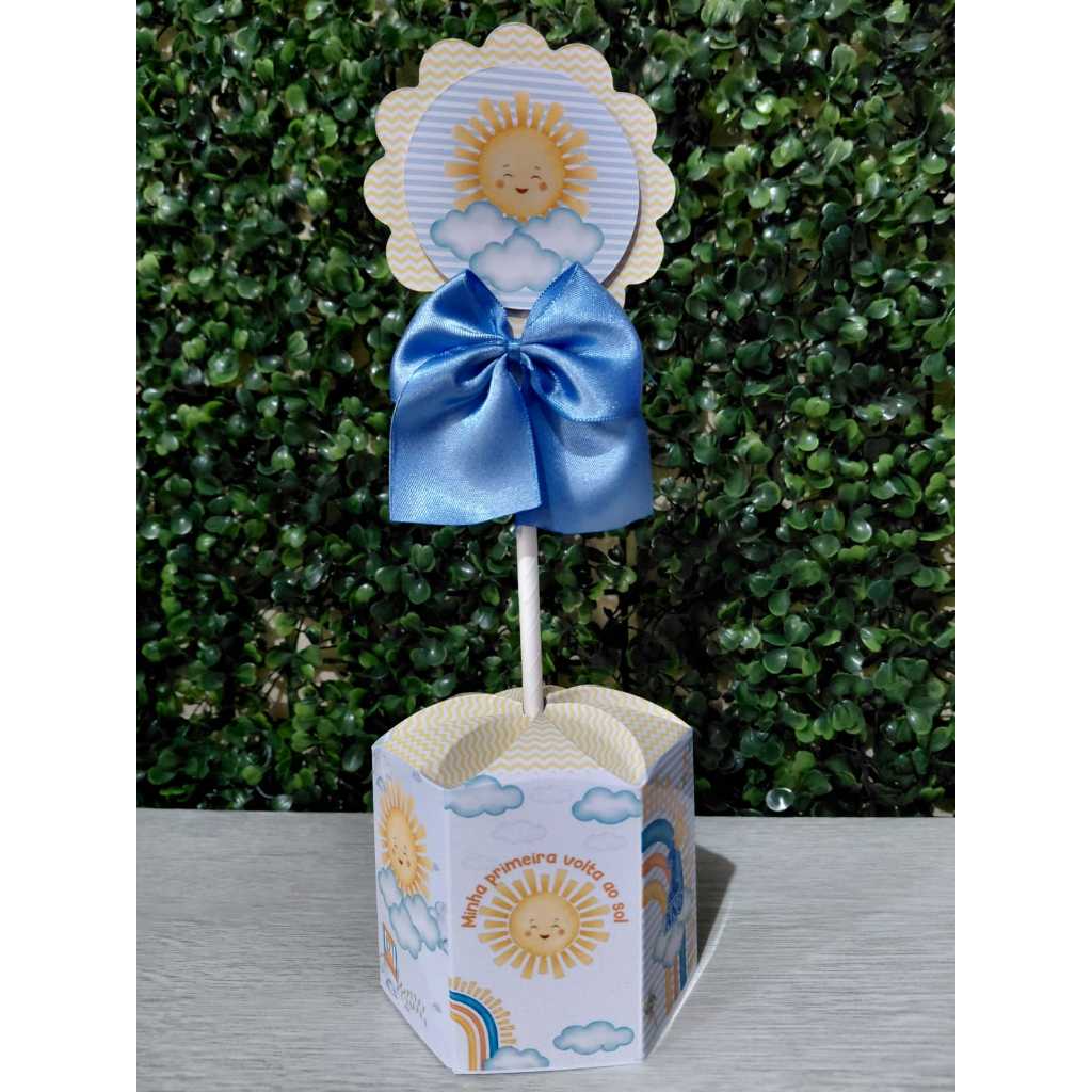CENTRO DE MESA KIT 10 UNIDADES VOLTA AO SOL AZUL - PEGUE E MONTE ANIVERSÁRIO CHÁ DE BEBÊ PERSONALIZADO KIT FESTA em Oferta na Shopee
