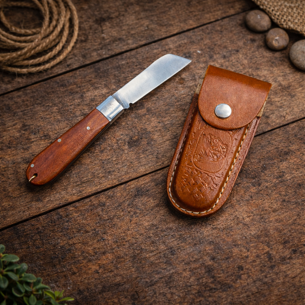 Canivete Artesanal Personalizado Bainha de Couro Decorativo