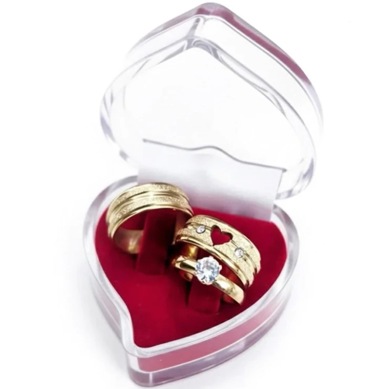 Kit Aliança aço Anel Casamento noivado 8mm vem o Par e Anel Solitário