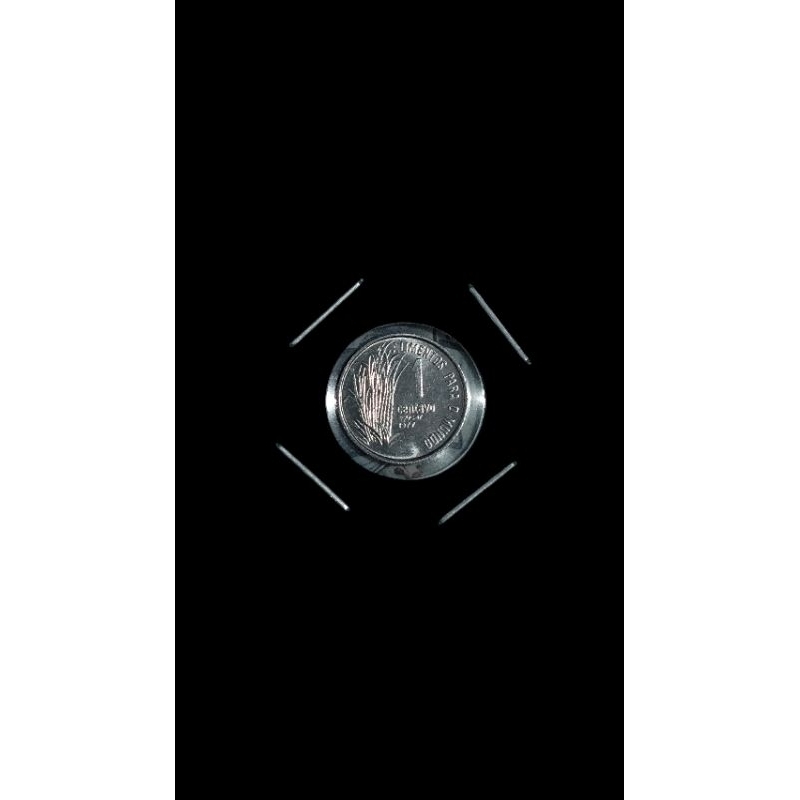 Moeda Antiga 1 Centavo 1977 FAO Alimentos Para O Mundo Cruzeiro Numismática Coleção C/ Holder