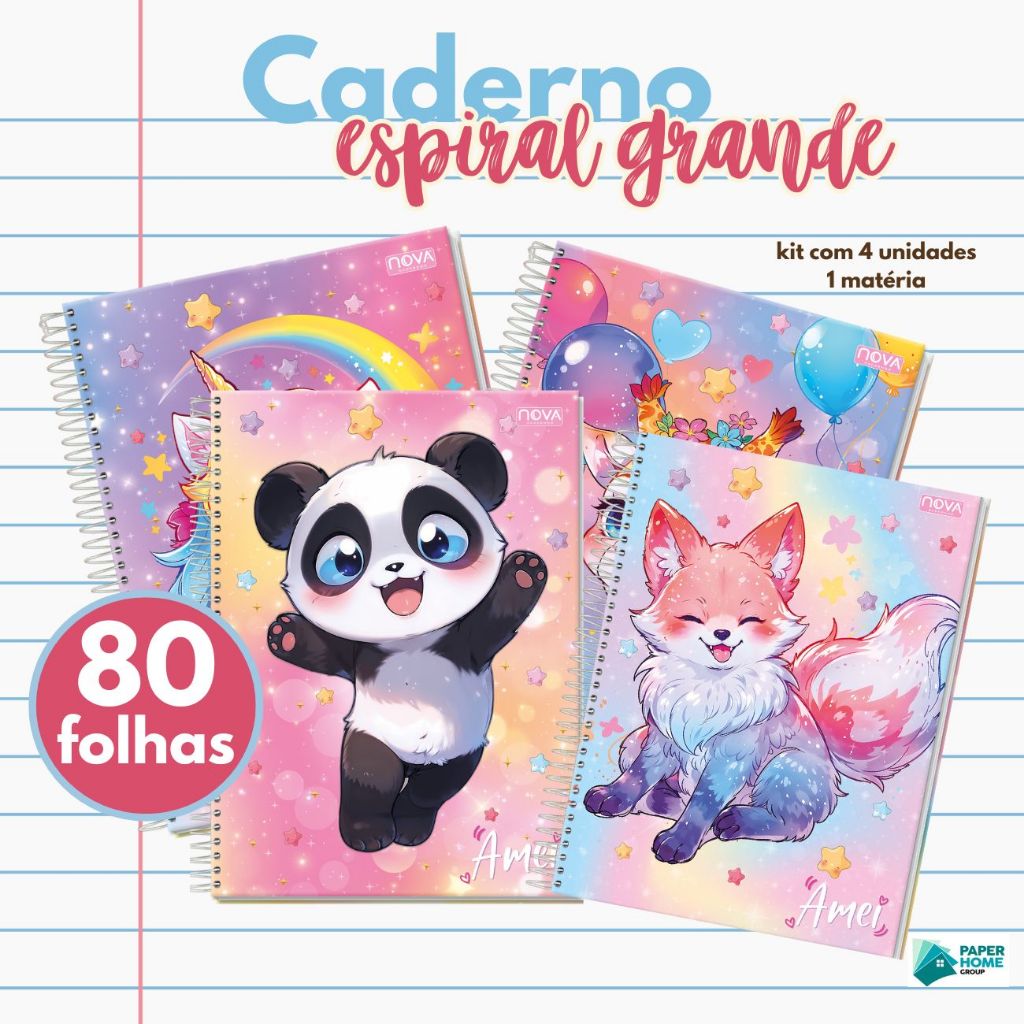 Caderno Escolar 1 Matéria Capa Dura Coleção Amei Espiral Juvenil Universitário em Oferta na Shopee
