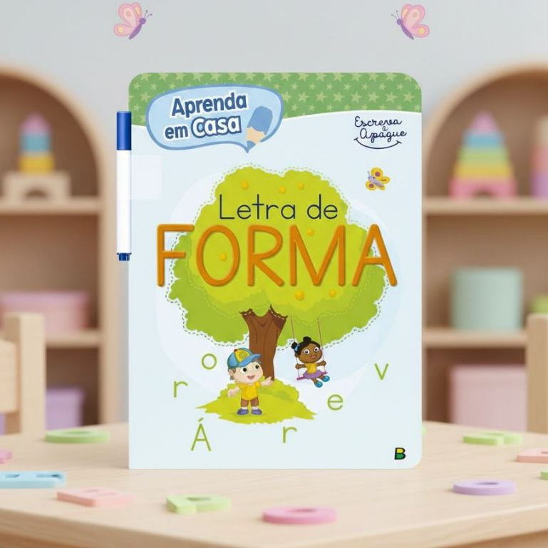Coleção Escreva e Apague + Caneta - Letra de Forma (TODOLIVRO)
