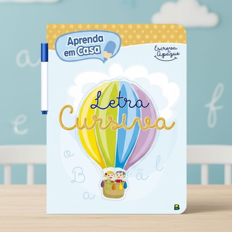 Coleção Escreva e Apague + Caneta - Letra Cursiva (TODOLIVRO)