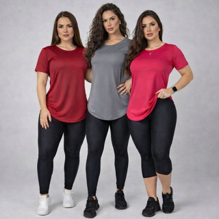 Kit 3 Blusas Academia Femina Compridas Leve e Conforavel Escportiva em Oferta na Shopee