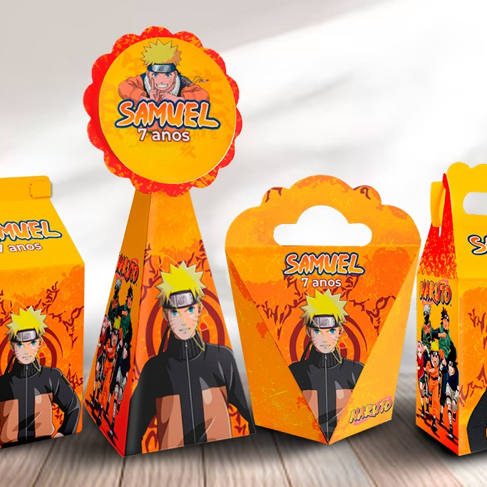 Kit 20 Caixinhas Personalizadas NARUTO - Festa Personalizada - Lembrancinha para Festa