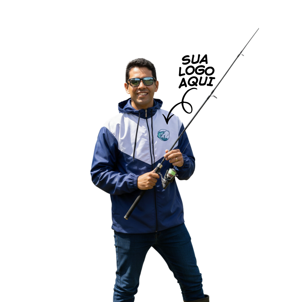 Corta-Vento Jaqueta Personalizada Pesca/Pesqueiro Sua Logo/Nome