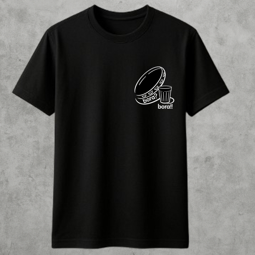 Camiseta Básica Masculina Minimalista Bora Samba Copo Blusa Feminina Verão Lançamento