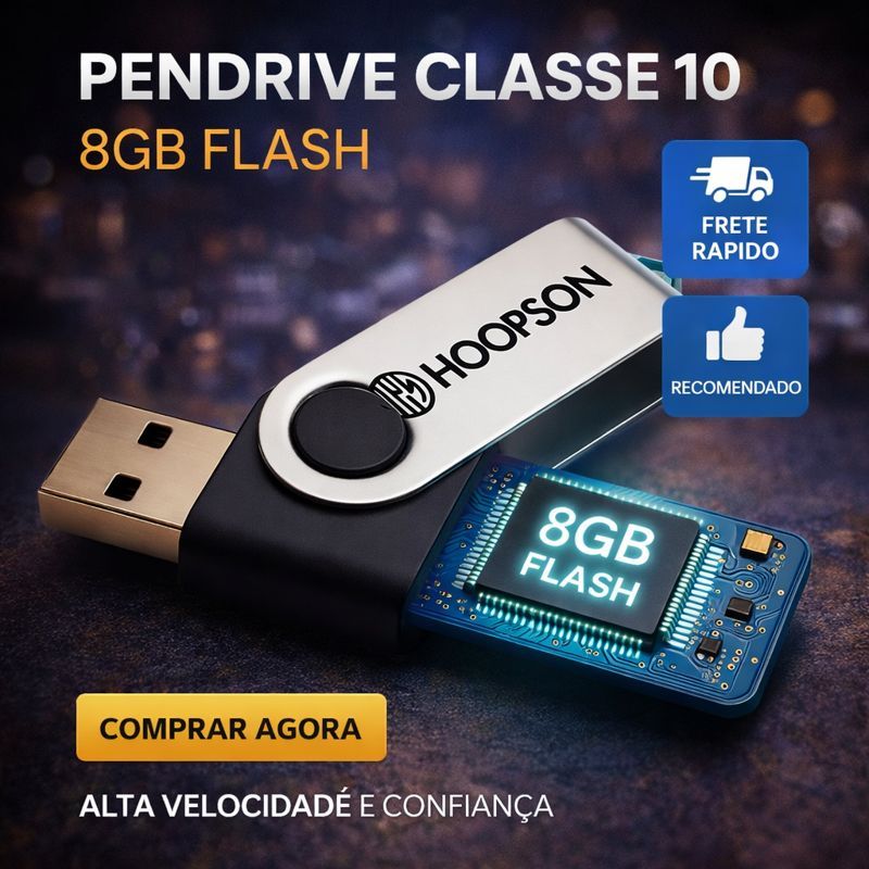 Pendrive 8GB USB Alta Velocidade Armazenamento de Arquivos Fotos Vídeos Documentos PC Notebook em Oferta na Shopee