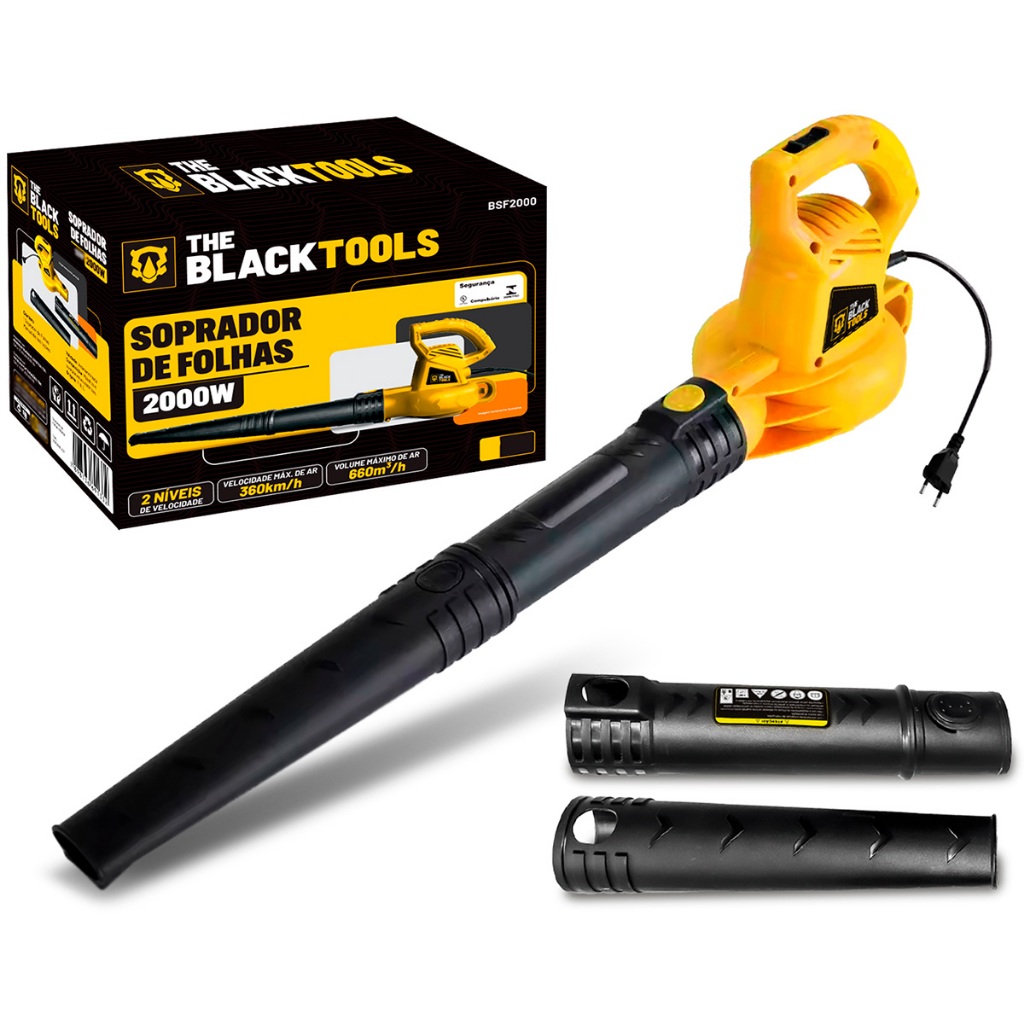 Soprador De Folhas Elétrico 2000w Jardim Profissional The Black Tools em Oferta na Shopee