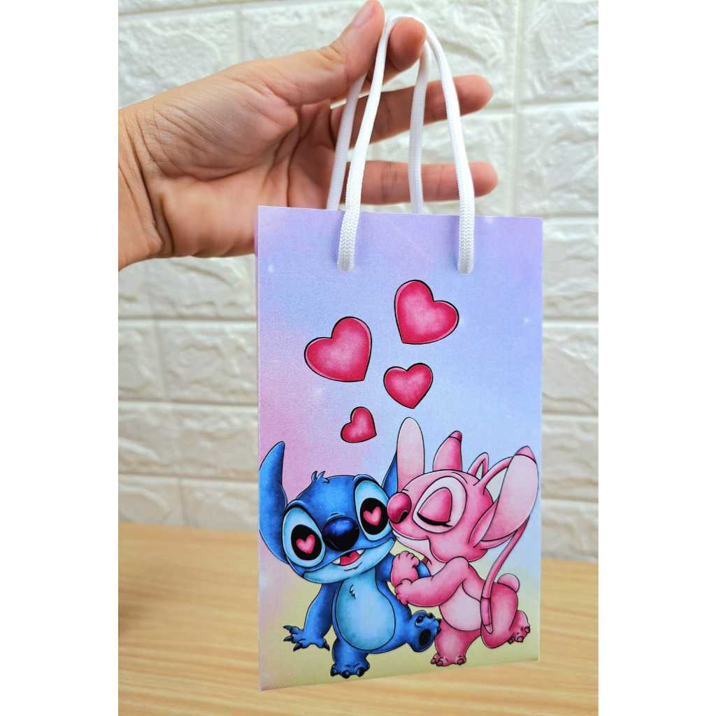 10 Sacolinhas Surpresa para Lembrancinha Festa Stitch Angel  Personalizada