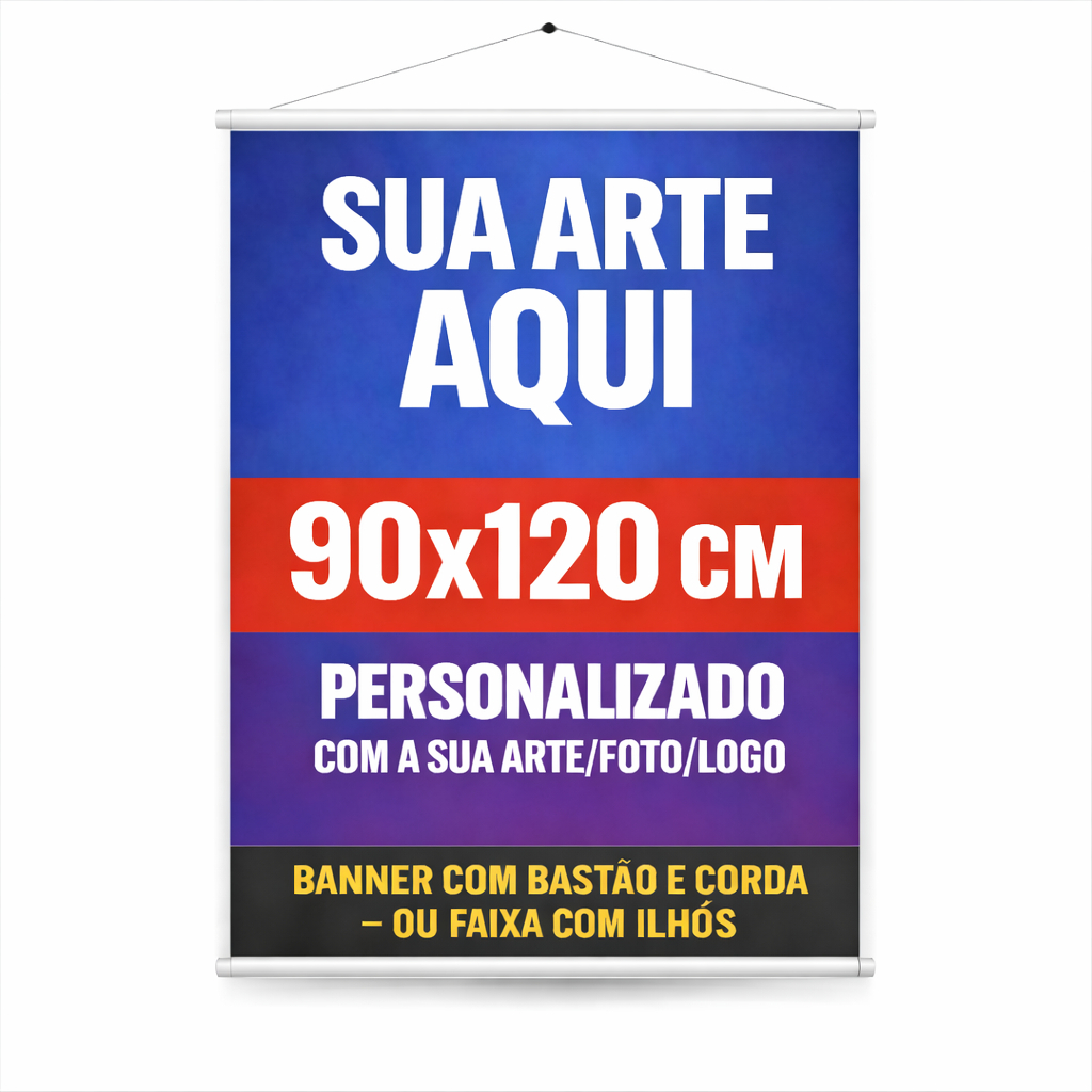 Banner Personalizado em Lona Sua Foto Arte Inclusa Prova D'Água