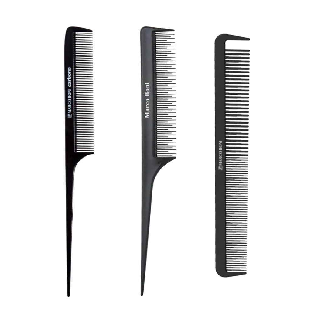 Kit Pente Profissional Marco Boni Tripla Altura Barbeiro e Carbono