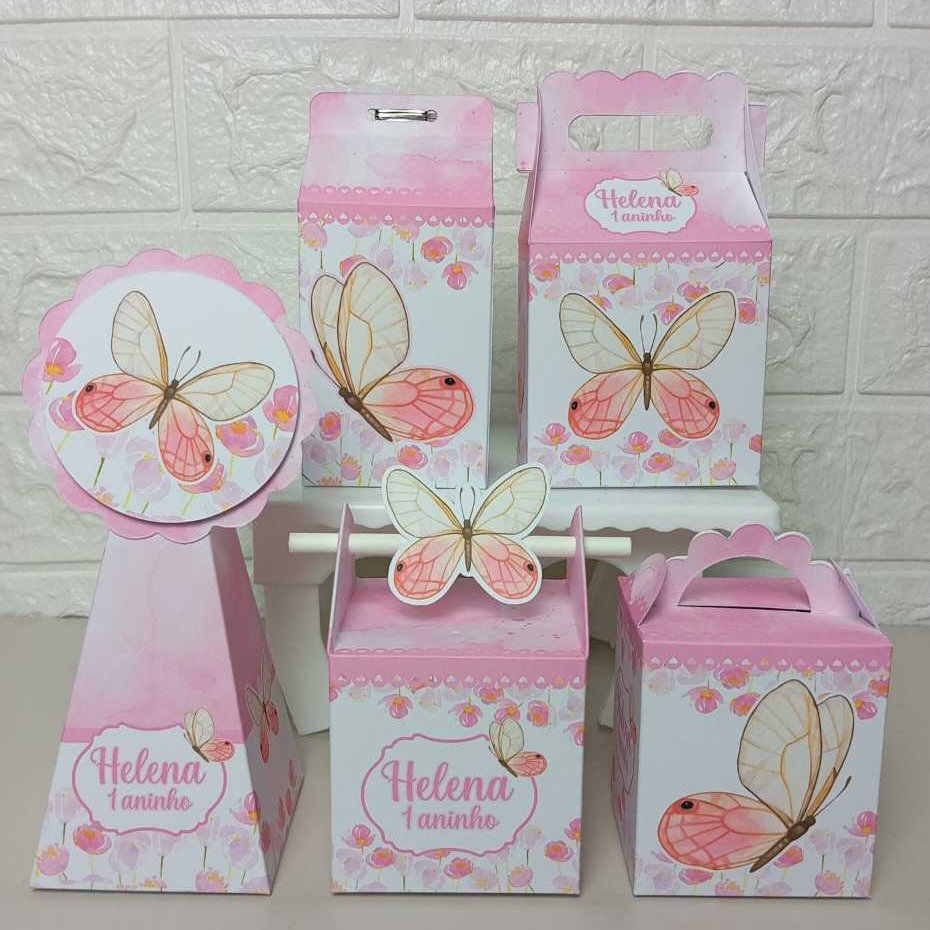 ENVIO RÁPIDO Kit Festa Jardim das Borboletas Lembrancinha Aniversário Infantil - PEGUE E MONTE