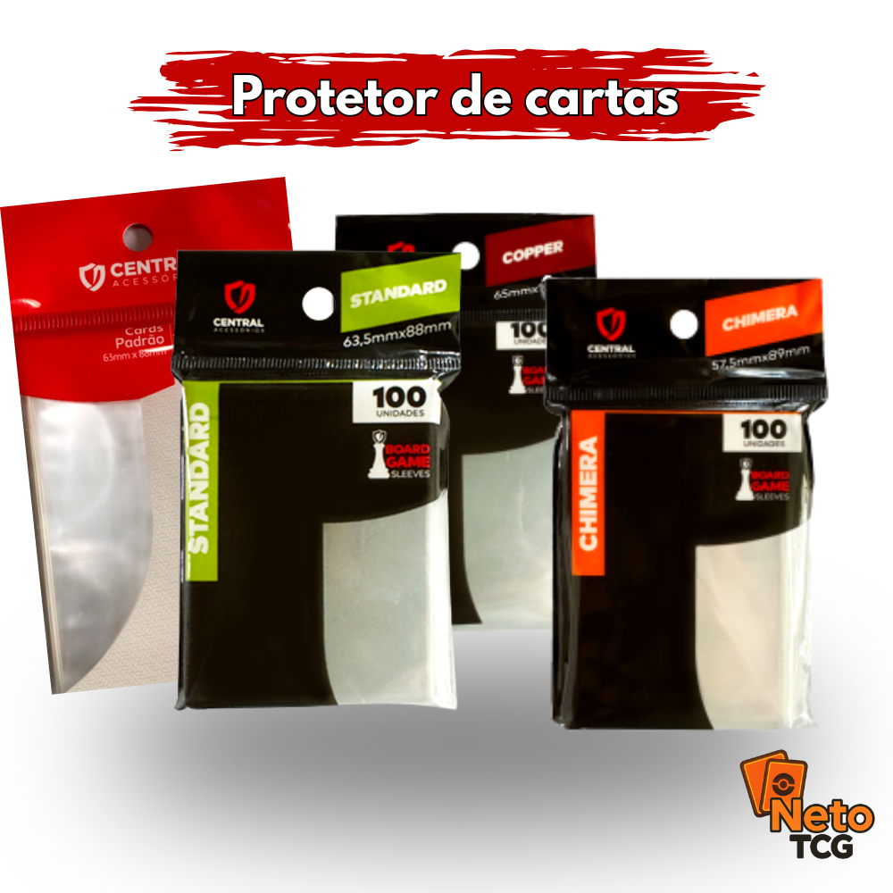 Central Shield Padrão Básico / Protetor de Cartas Sleeve Transparente Pokémon Magic TCG e outros