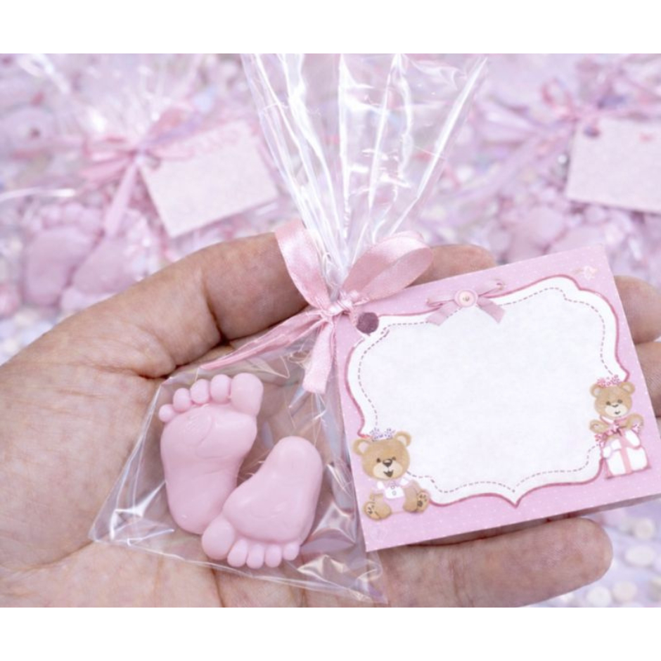 100 Mini Pezinhos Lembrancinha - Chá de Bebê (50 Pares) Sabonetes Perfumados
