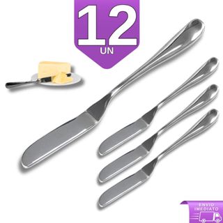 Kit 12 Espátula Para Manteiga Patê Geleia Margarina Em Aço Inox Para Cozinha e Restaurantes em Oferta na Shopee