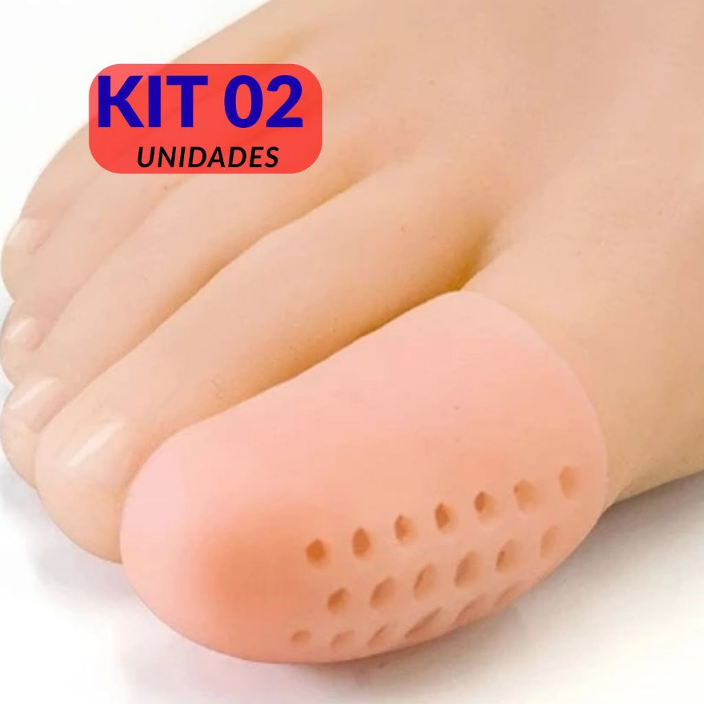 Kit 02 Protetor de dedo do pé de silicone Par Protetor Dedo Silicone Calo Joanete Pés Lesão Dor