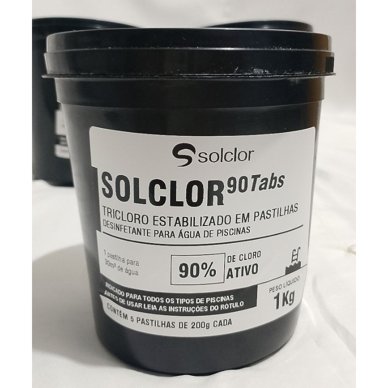 Pastilha Tricloro 90% C/ 5 Un 200g Solclor 90 Tabs 1 Kg