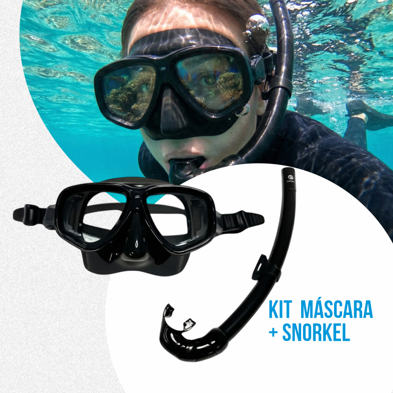 Máscara e Snorkel mergulho  Supernova Dry Tubo Respirador Anti-Inundação Silicone