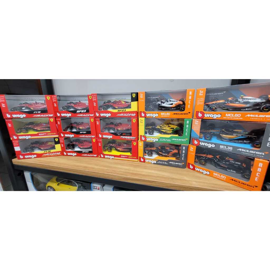 Formula 1 Bburago 1:43 Ferrari McLaren Leclerc Verstappen Sainz Norris Piastri Vettel Alonso