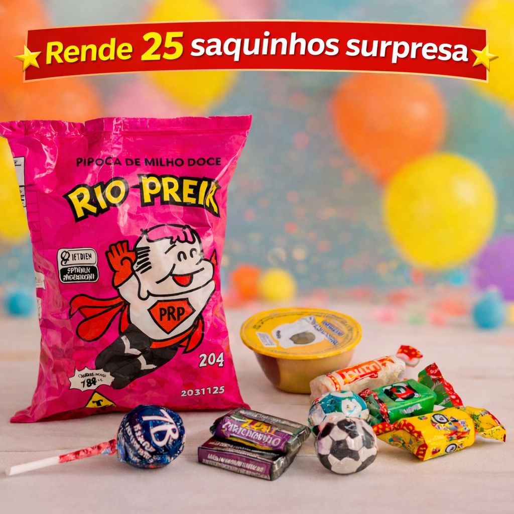 Kit 7 Guloseimas Rende até 25 Sacolinhas Surpresa Aniversário Infantil Festa Doces Bala Pirulito