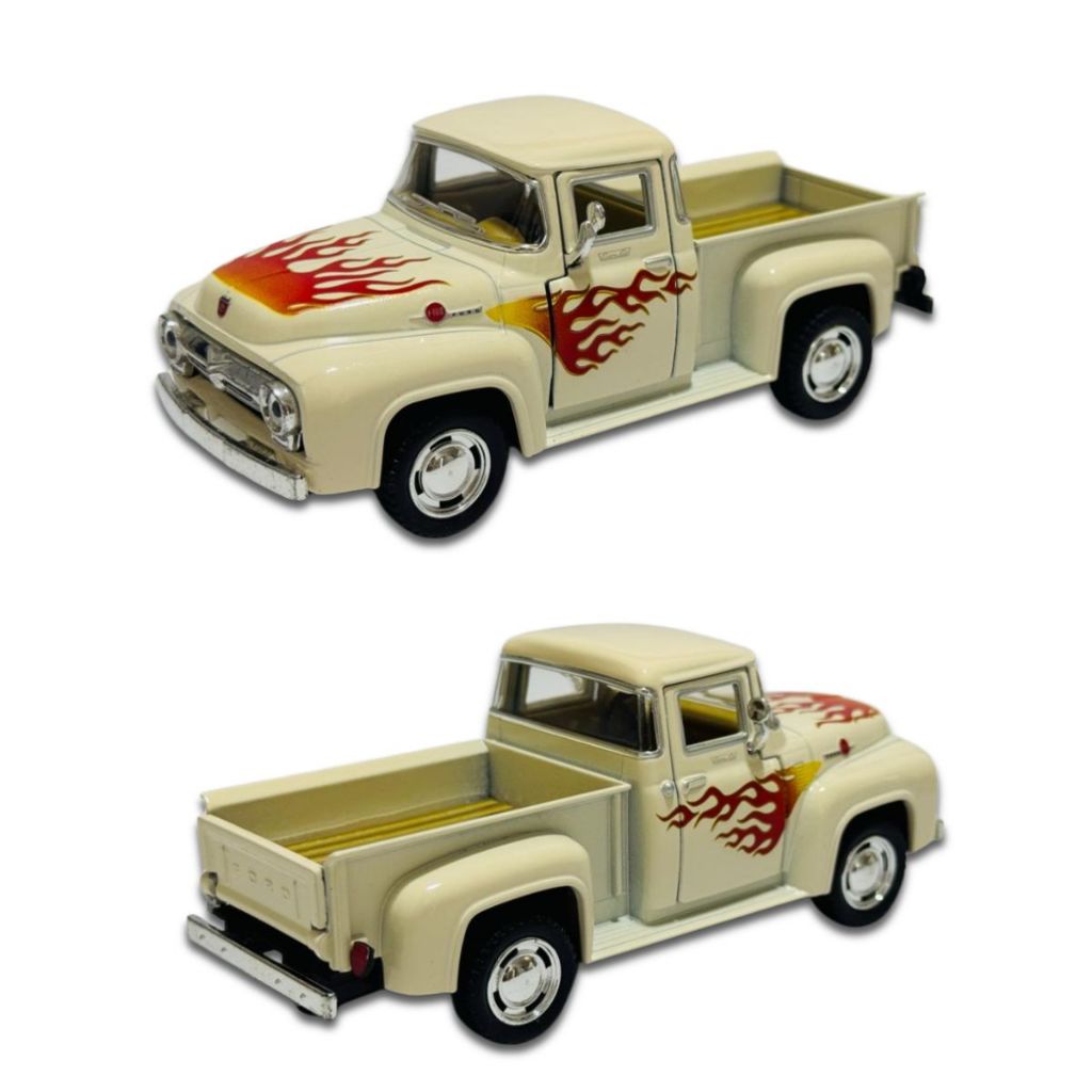 Miniatura Caminhonete Pick-up Antiga 1956 Ford F-100 Metal Escala 1/38